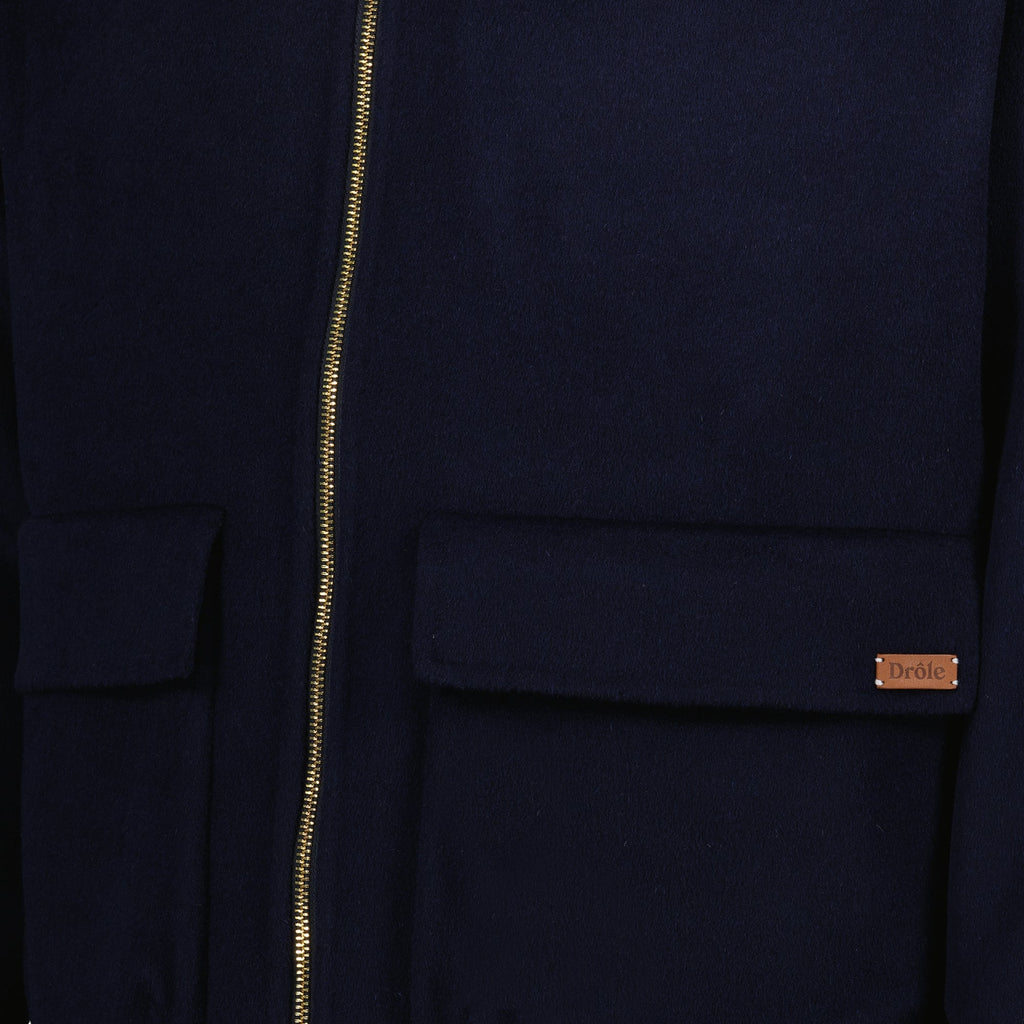navy wool jacket, hooded jacket, Drôle de Monsieur, men's fashion, spring-summer collection