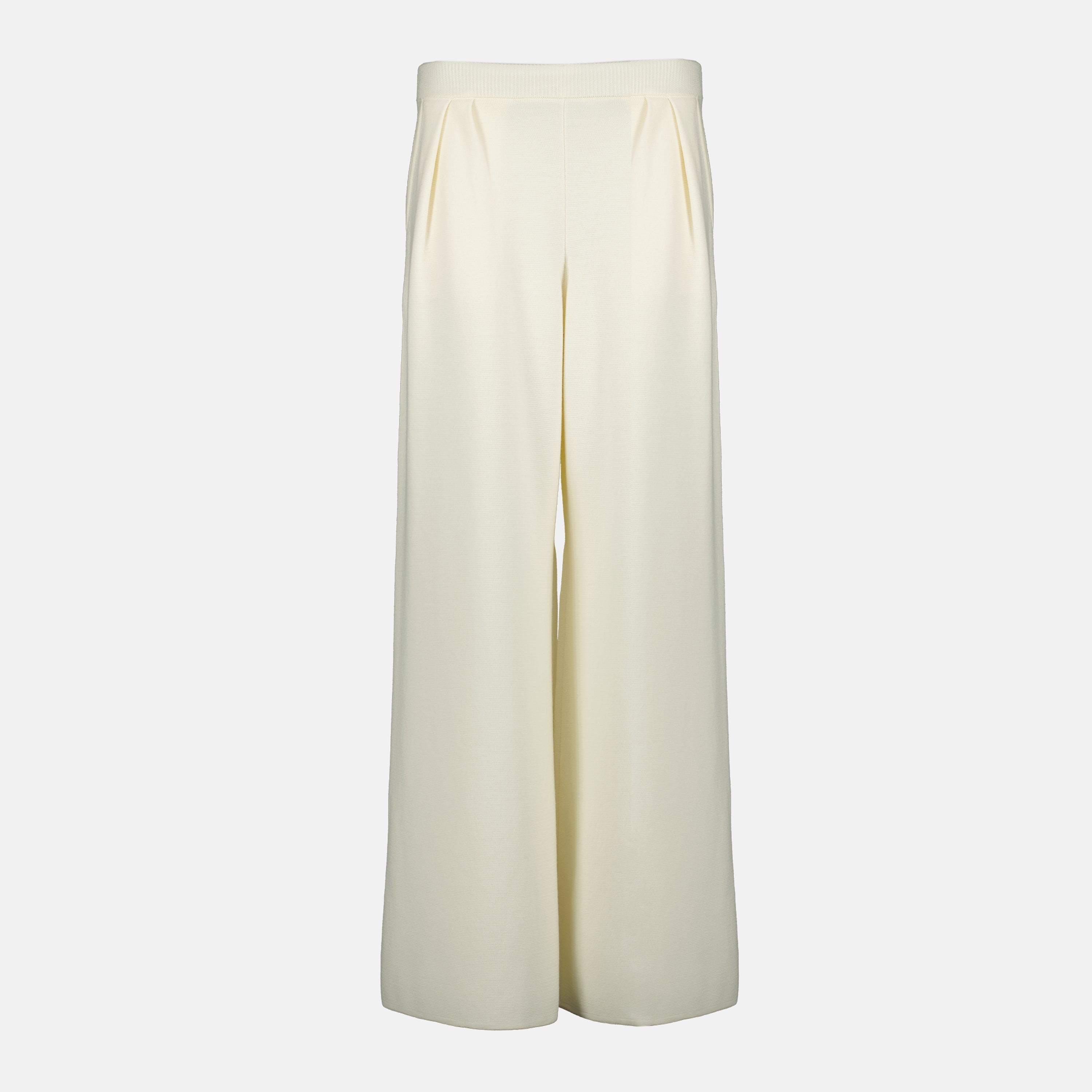 Image of Pantalon en Maille Blanc by Max Mara for Women - Season Spring-Summer 2026 - Front View