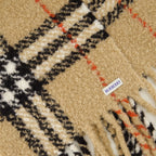 Image of Plaid Alpaca Scarf by Burberry for Unisex - Season Spring-Summer 2026 - Detail View 2