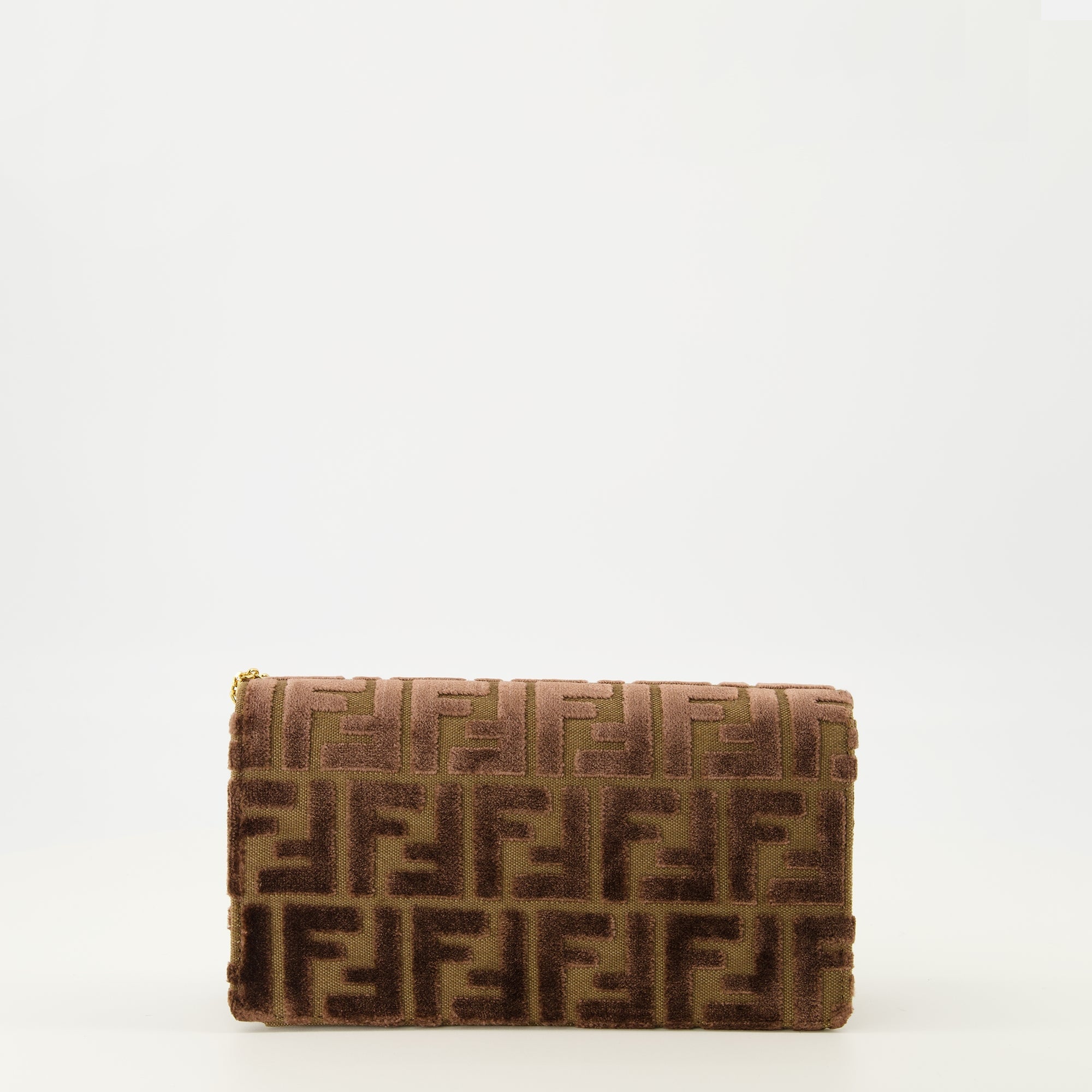 Fendi wallet, brown velvet wallet, chain wallet, elegant accessories, luxury handbags