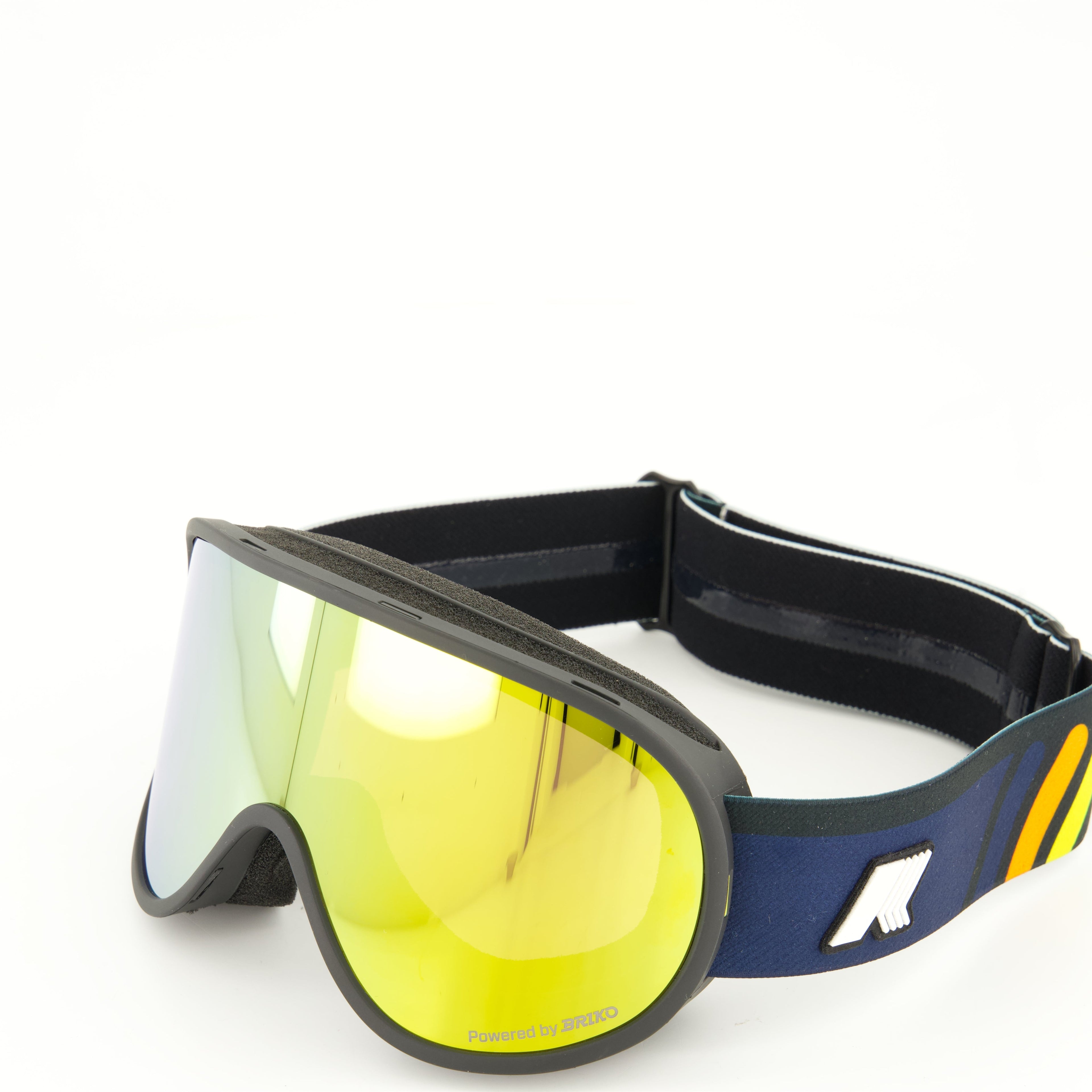 ski goggles, yellow ski goggles, K-Way ski accessories, unisex ski goggles, winter sports eyewear