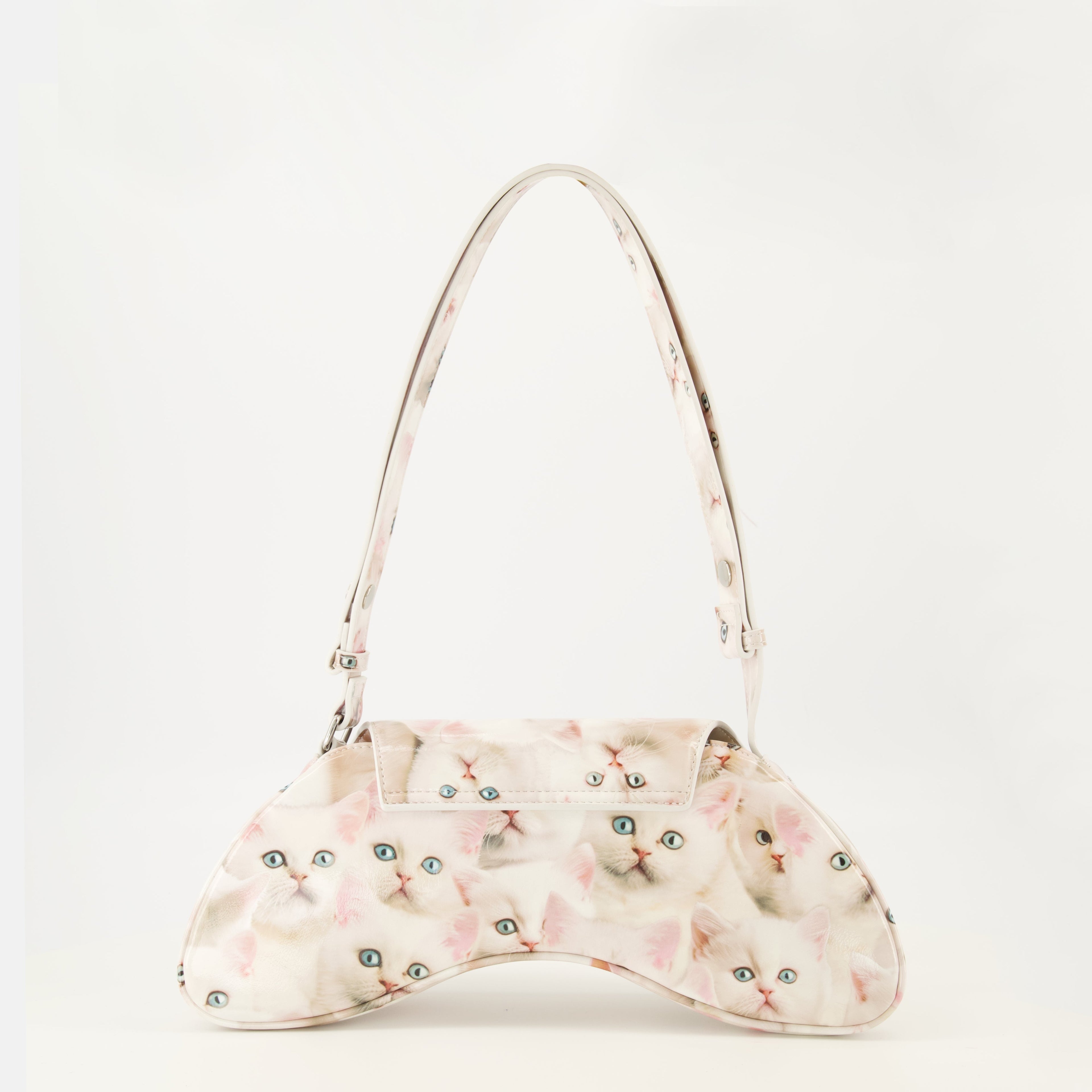 Diesel bag, polyurethane handbag, cat print accessory, adjustable shoulder strap, Autumn-Winter 2025