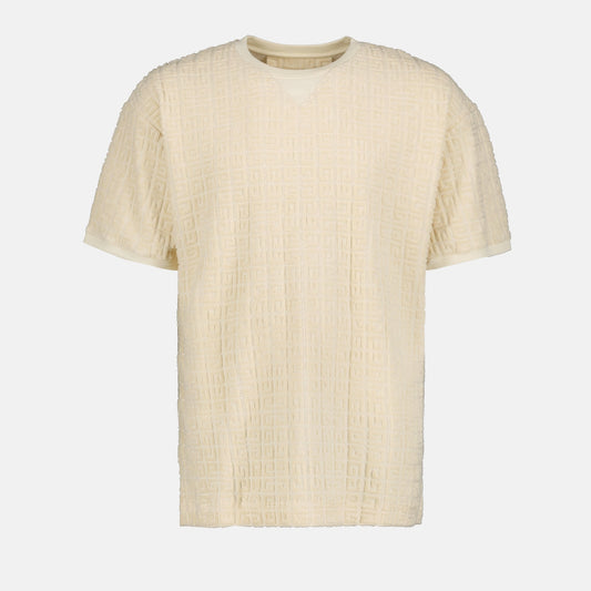 Givenchy t-shirt, luxury cotton t-shirt, beige t-shirt, 4G motif, Autumn-Winter 2024