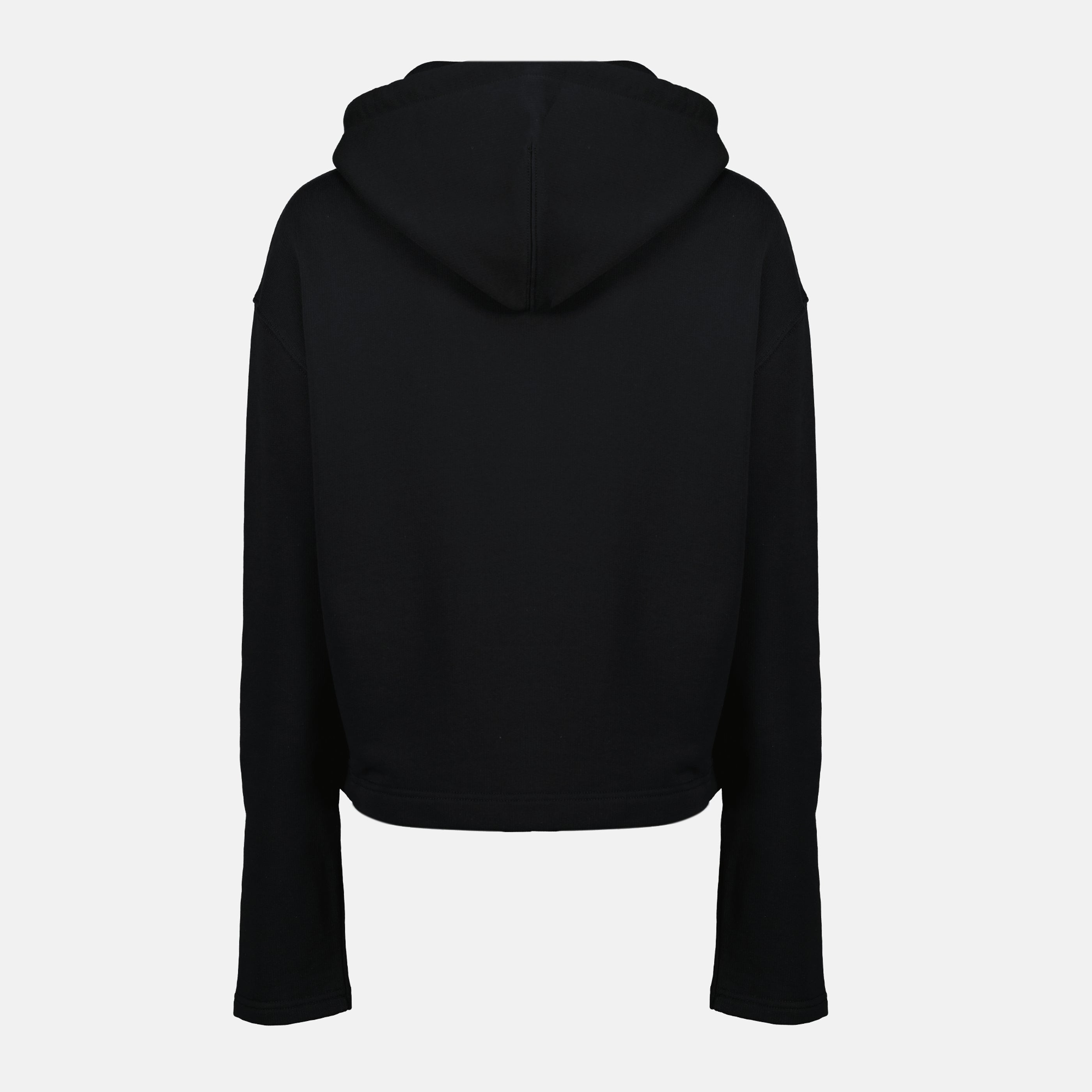 Image du sweat à capuche zippé noir par Ami PARIS pour femmes - Saison Printemps-Été 2026 - Vue de dos