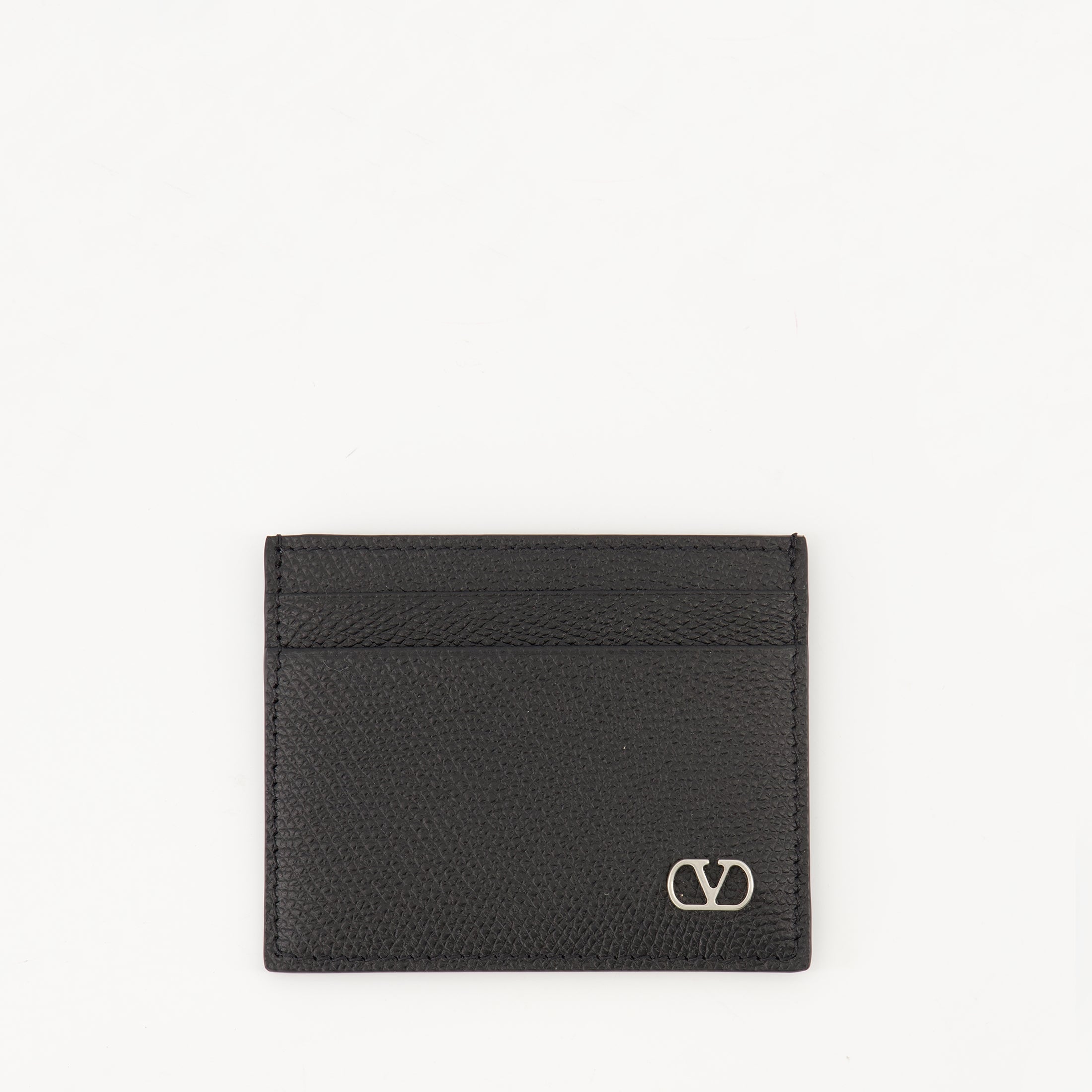 Valentino cardholder, leather accessories, grained leather, men's cardholder, luxury accessories