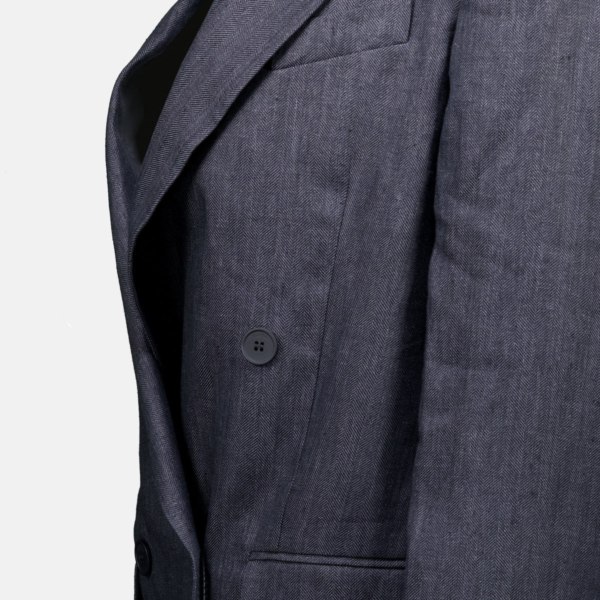 Blazer de linho cinzento com padrão espinha