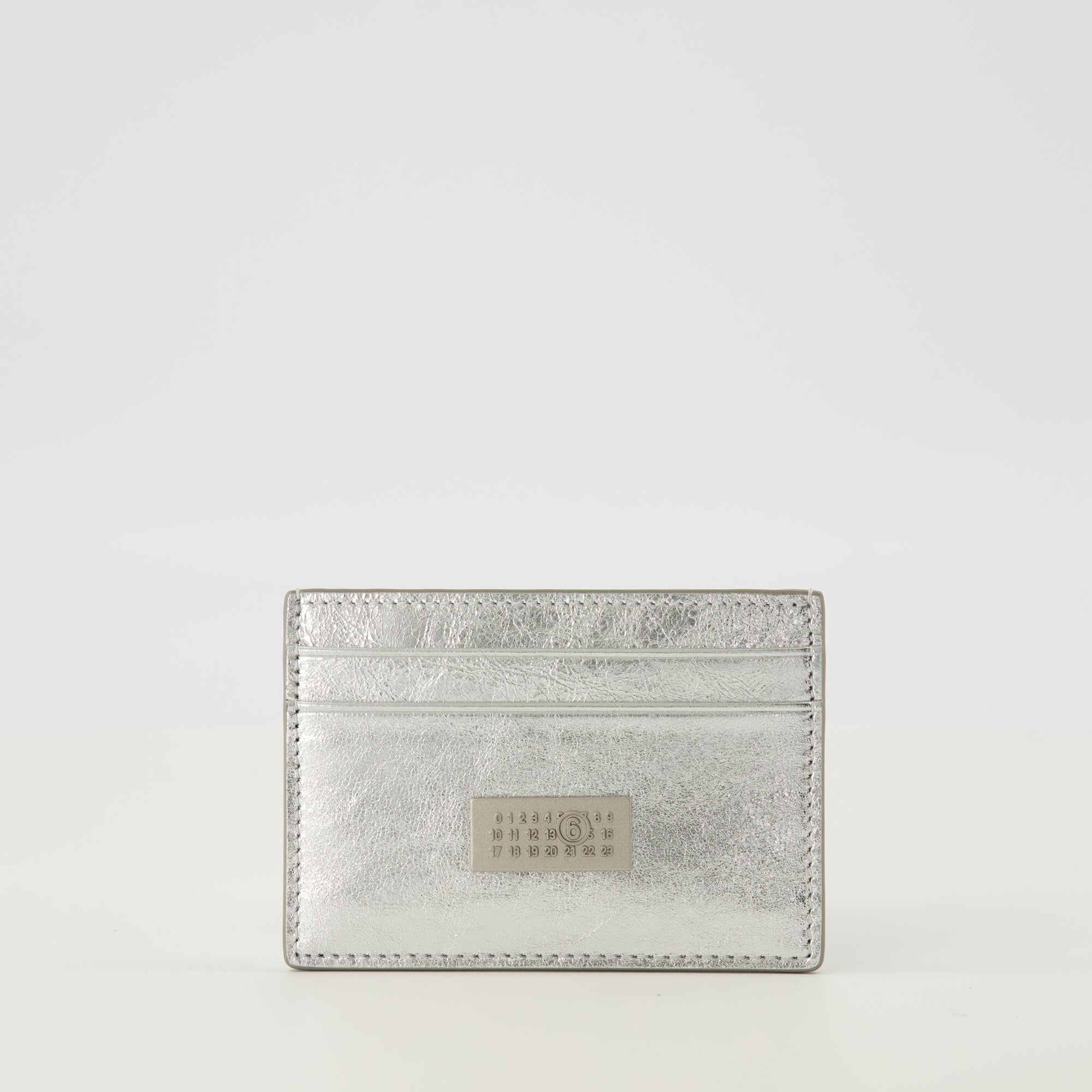 Image of Metallic Numeric Card Holder by Mm6 for Unisex - Season Spring-Summer 2026 - Front View