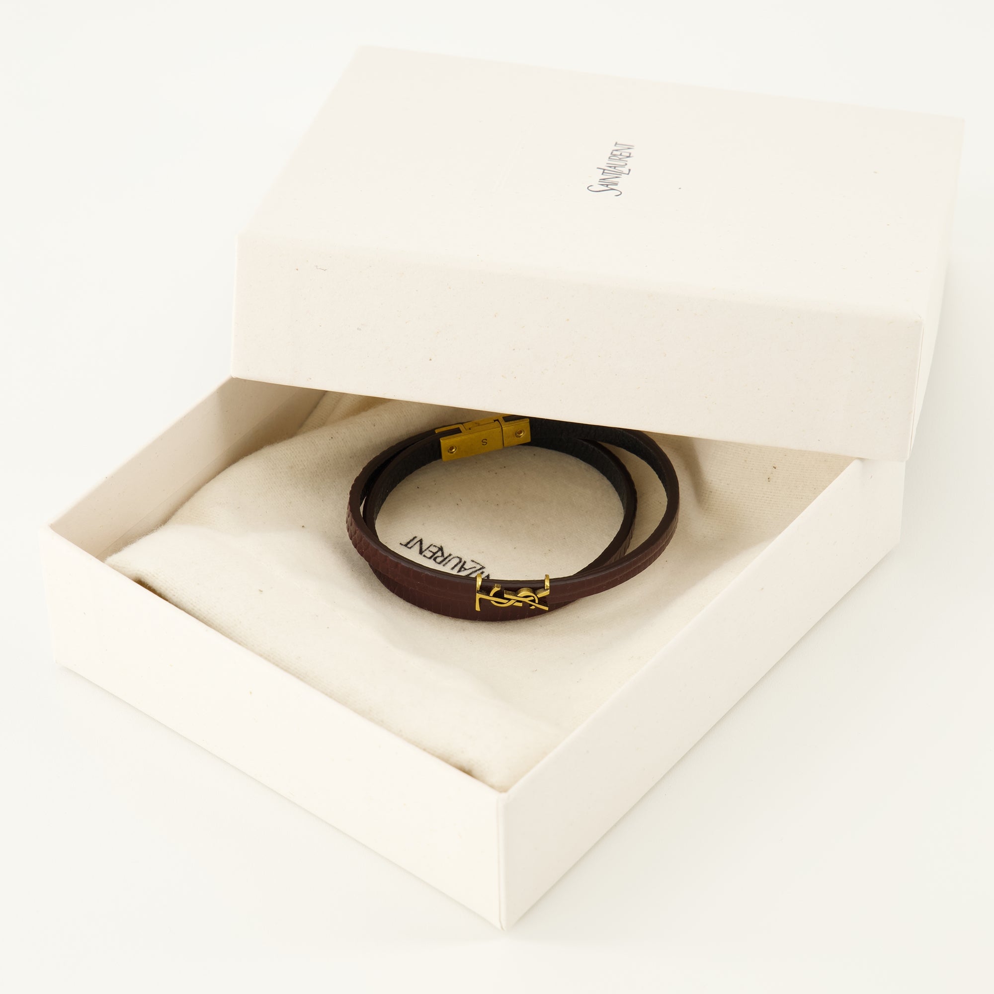 Burgundy Double Tour Bracelet - Saint Laurent - Women | WE IN STYLE