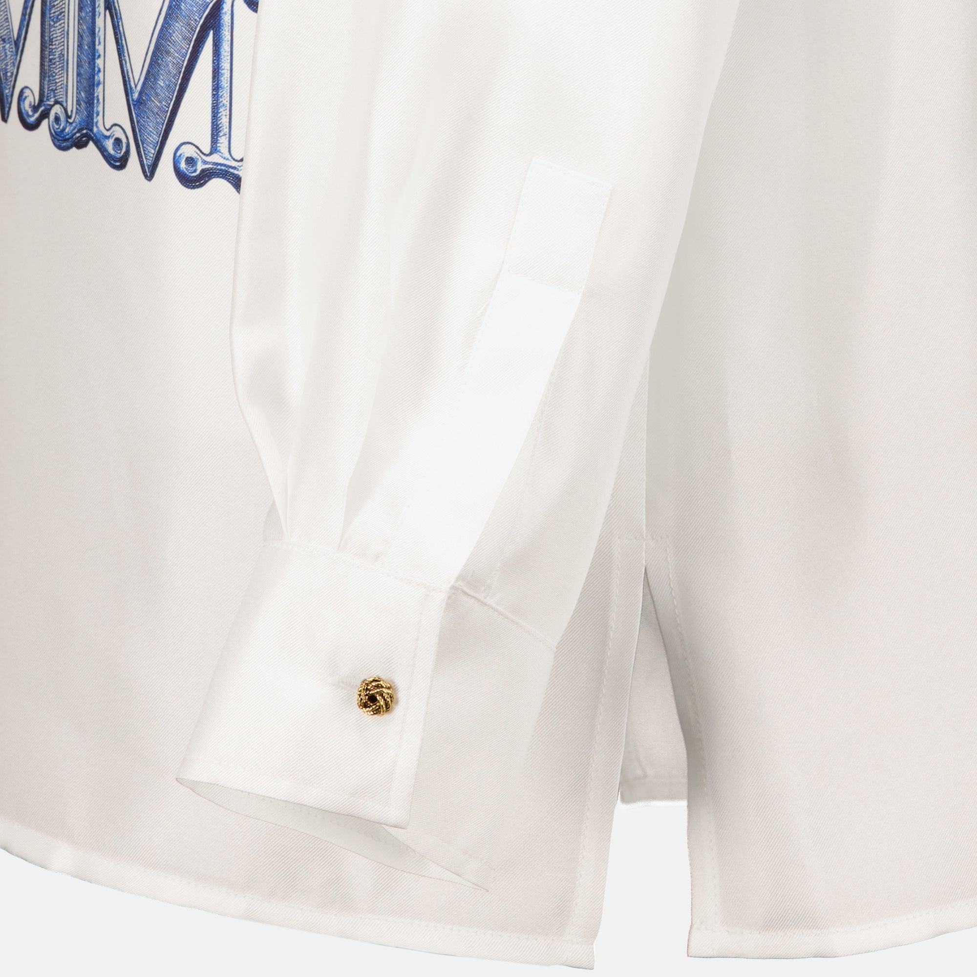 White Silk Shirt with Max Mara Print