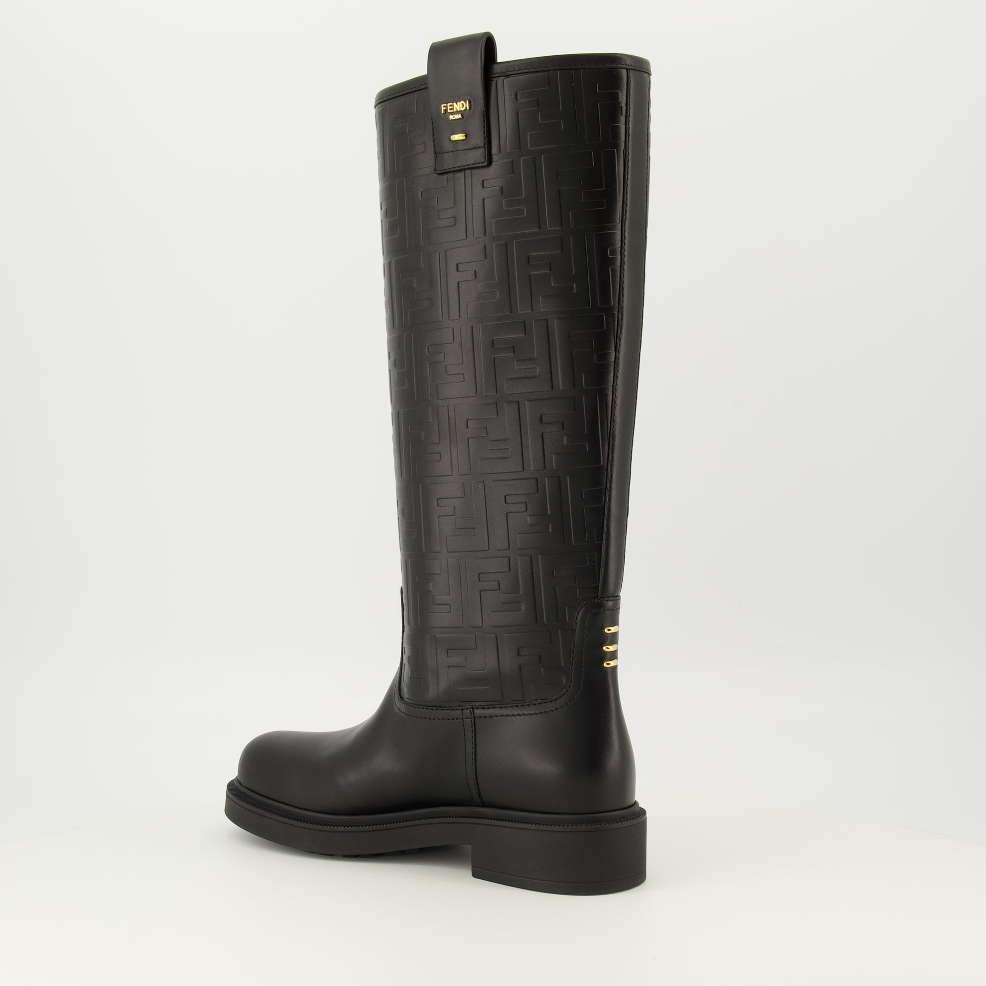 Fendi Filo boots, black leather boots, autumn-winter footwear, slip-on boots, premium quality shoes