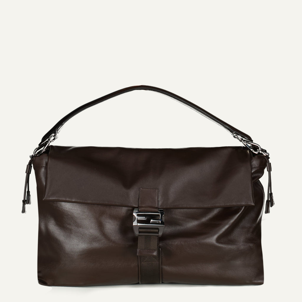Fendi messenger bag, brown leather bag, luxury accessories, smooth calf leather, Autumn Winter 2025