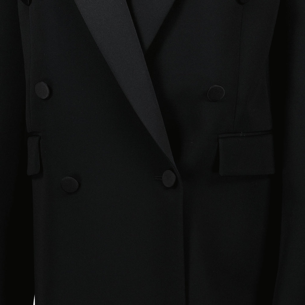 black blazer, oversized blazer, Saint Laurent, women's fashion, luxury outerwear