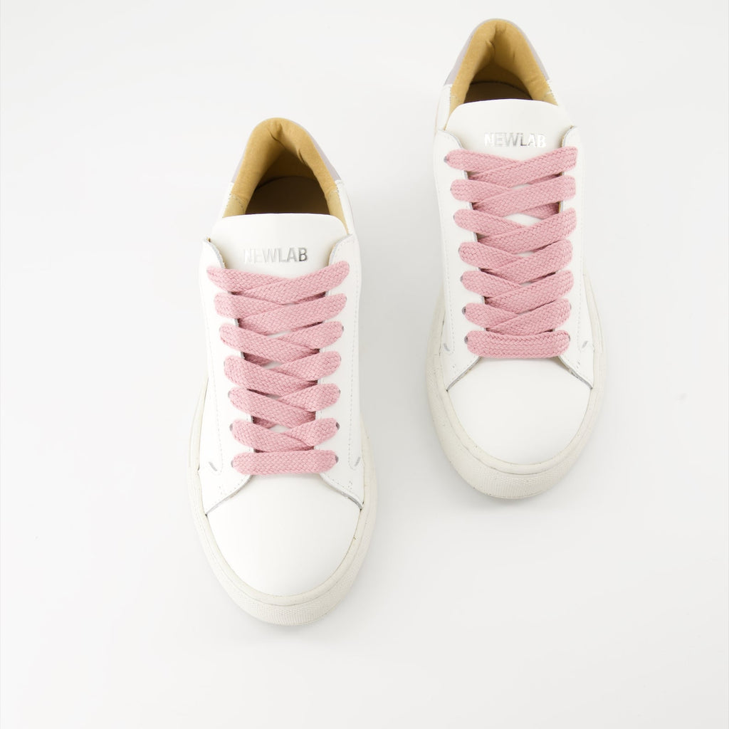 Luxury sneakers, White-rose leather sneakers, Lug sole sneakers, New Lab NL10, Spring-Summer 2024 footwear