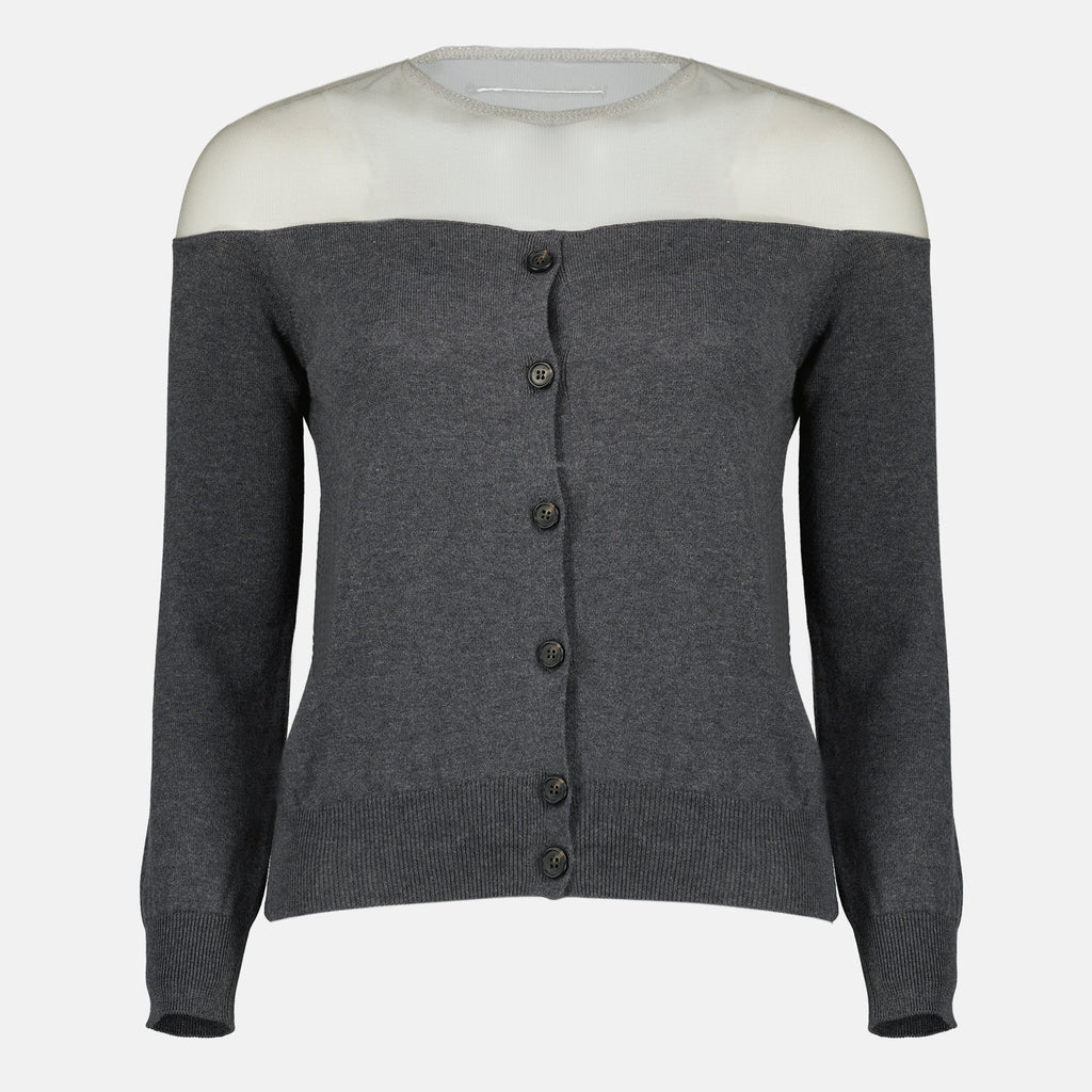 Cardigan Tricoté Gris