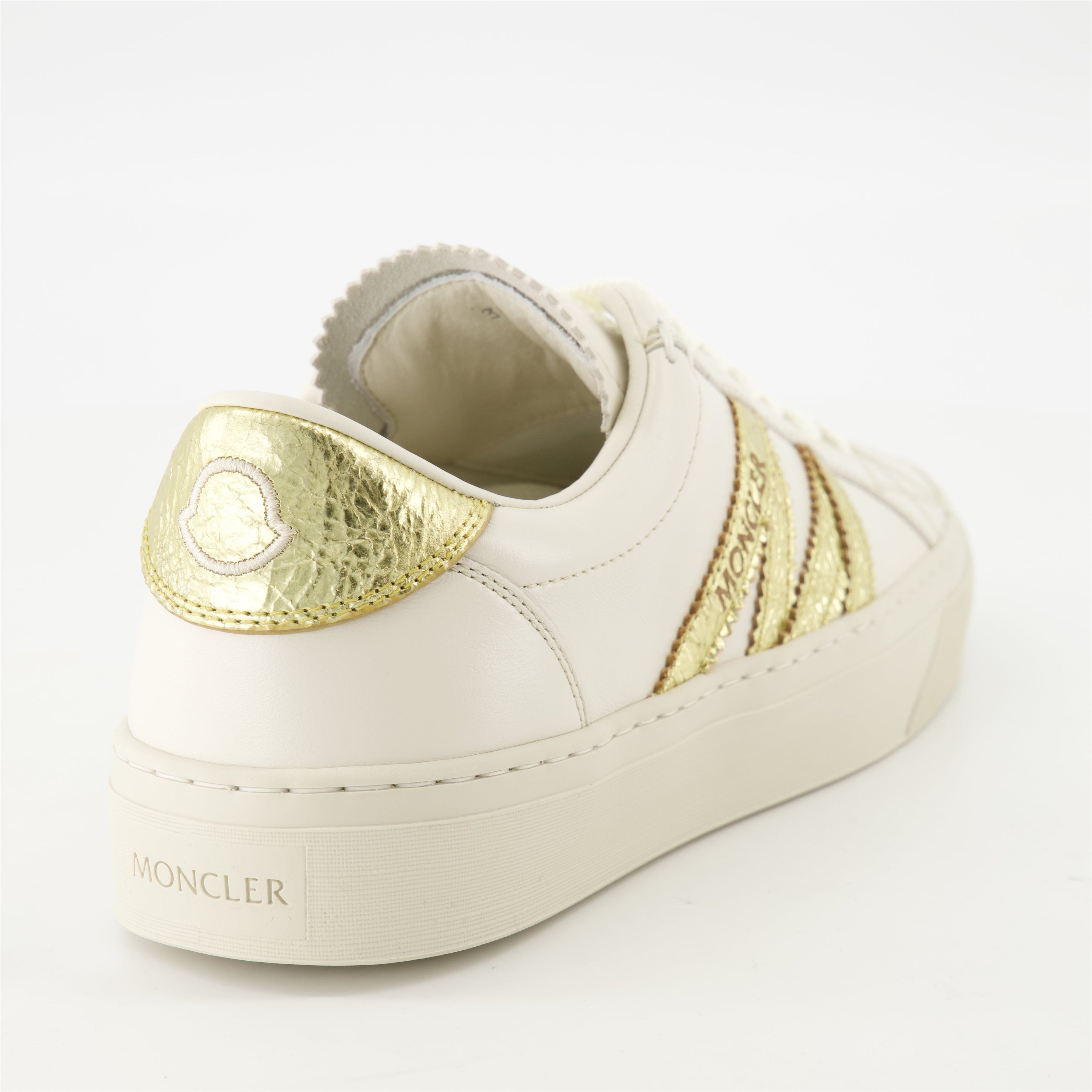 Monaco Leather Sneakers, Moncler footwear, White sneakers, Fashion sneakers, Stylish shoes