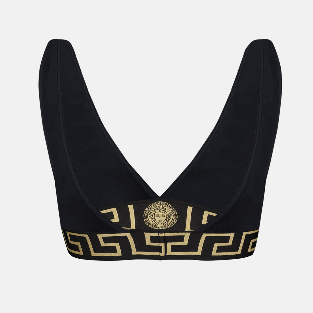 bikini top, Versace, Greca border, sustainable swimwear, Medusa pattern