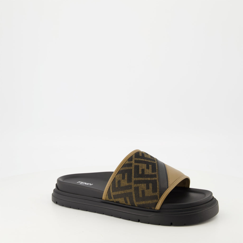 Fendi sandals, Diagonal Sandals, luxury footwear, calf leather sandals, non-slip sandals