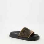 Fendi sandals, Diagonal Sandals, luxury footwear, calf leather sandals, non-slip sandals