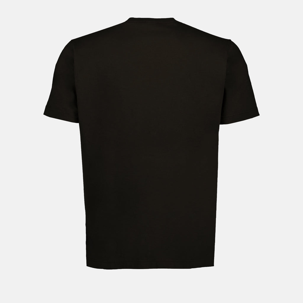 Oval Logo T-Shirt, Cotton Black Tee, Diesel Men's Wear, Embossed Logo Shirt, Autumn-Winter Collection