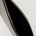 black leather pouch, Saint Laurent accessory, Ysl Cassandre, designer pouch, zip closure pouch