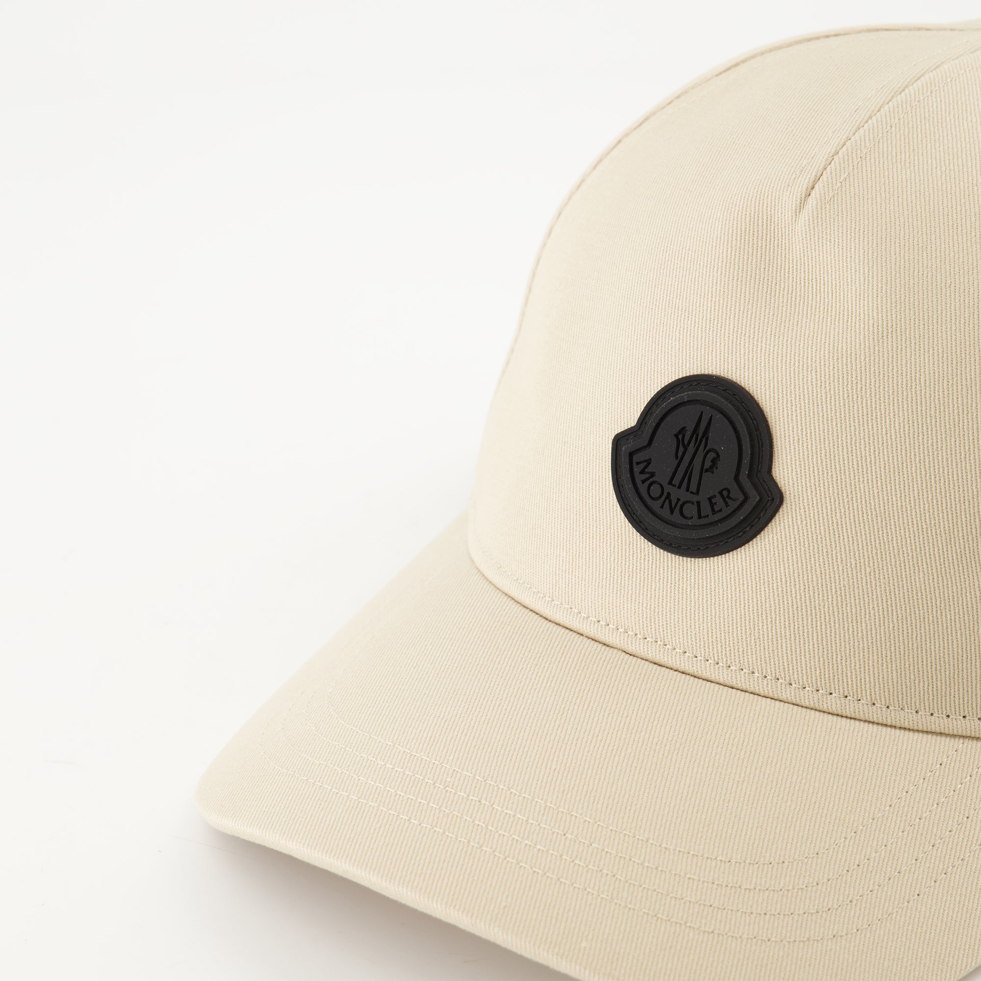 Moncler cap, beige logo cap, cotton cap, adjustable strap cap, Autumn-Winter 2025 collection