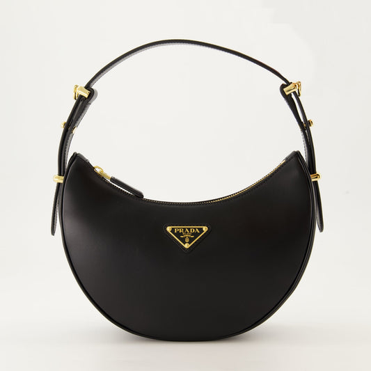 Prada bag, black leather bag, luxury accessory, elegant handbag, premium fashion