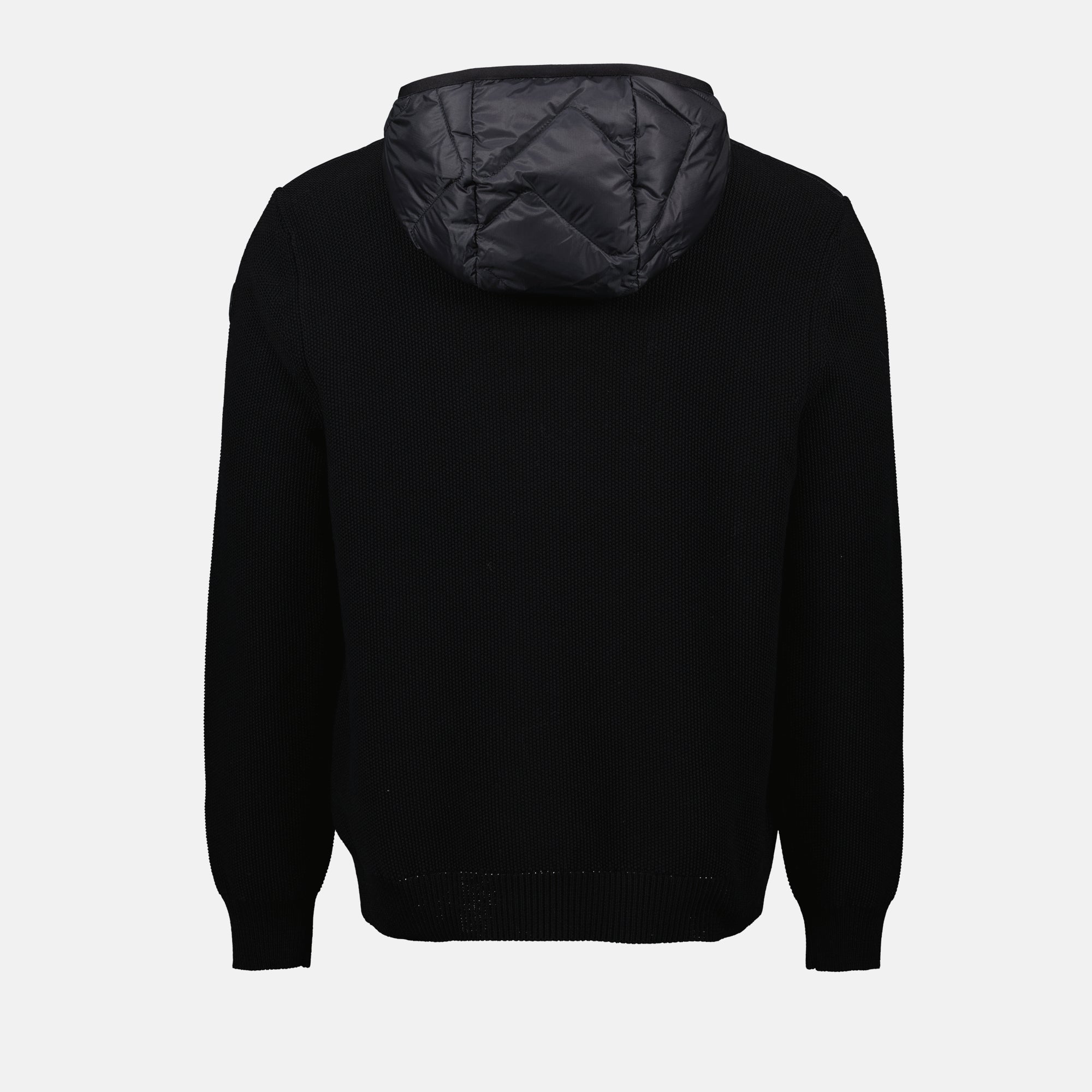 Imagem de Casaco Preto Acolchoado Bi-material da Moncler para Homens - Temporada Primavera-Verão 2025 - Vista Traseira