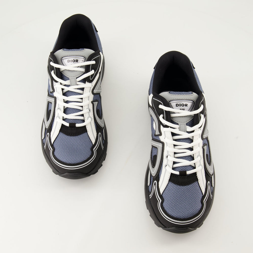 blue sneakers, grey sneakers, mesh design, gum sole sneakers, Fall-Winter 2024 footwear