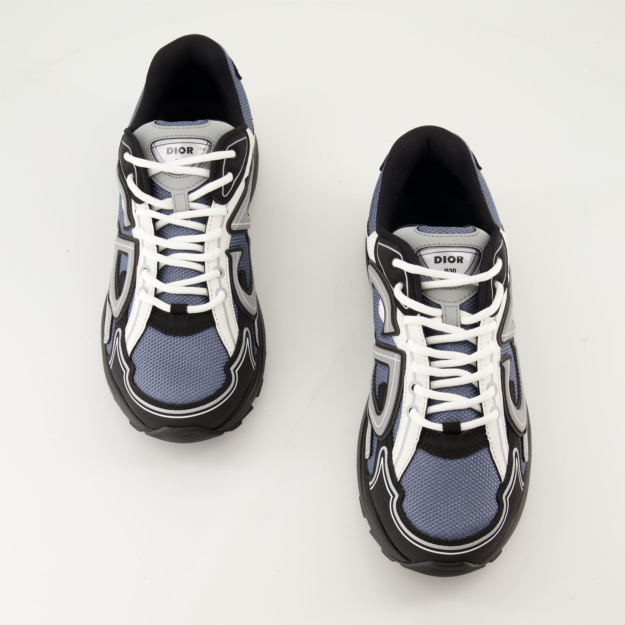 blue sneakers, grey sneakers, mesh design, gum sole sneakers, Fall-Winter 2024 footwear