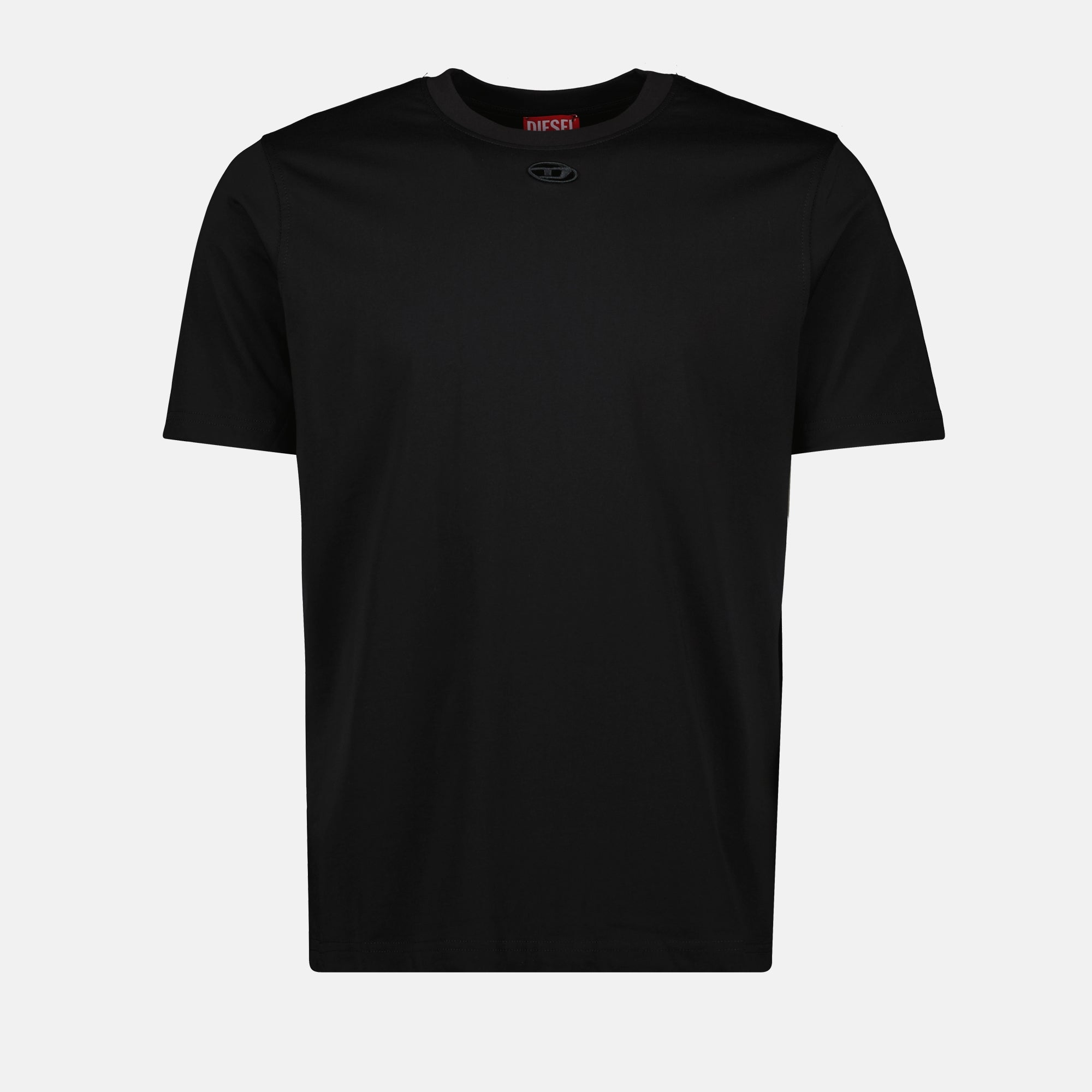 Diesel T-shirt, black T-shirt, Oval D logo, cotton tee, men's contemporary wear