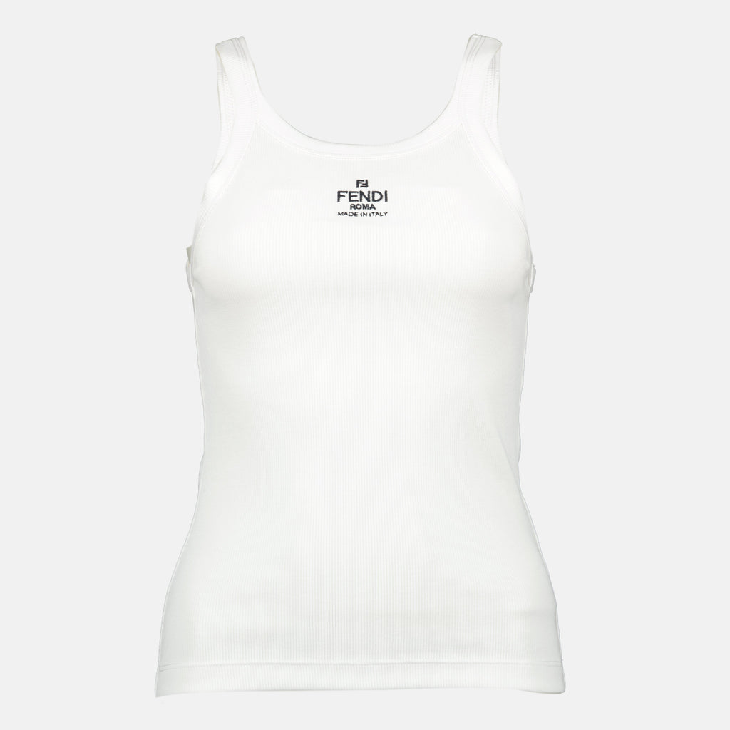 Image of Débardeur Fendi Roma Blanc by Fendi for Women - Season Spring-Summer 2026 - Front View
