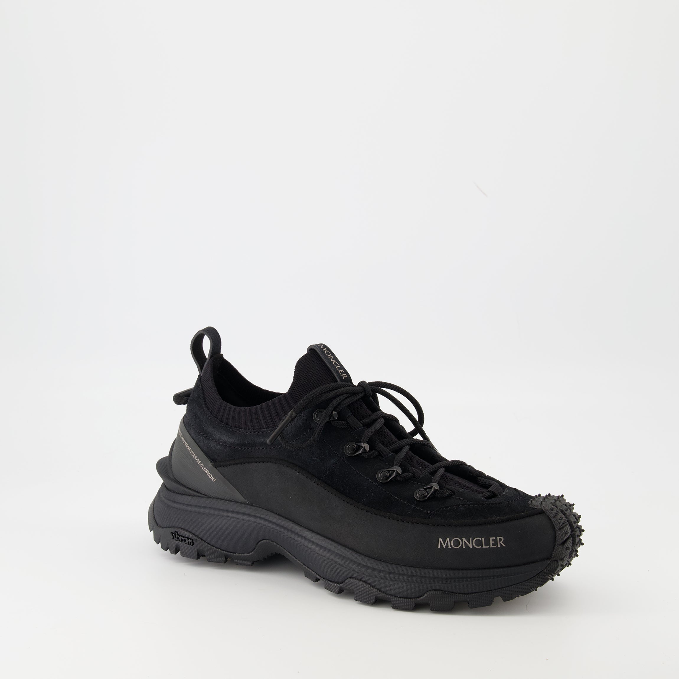 Moncler Trailgrip Lite 4, black nubuck shoes, comfortable footwear, carbon sole shoes, durable suede shoes