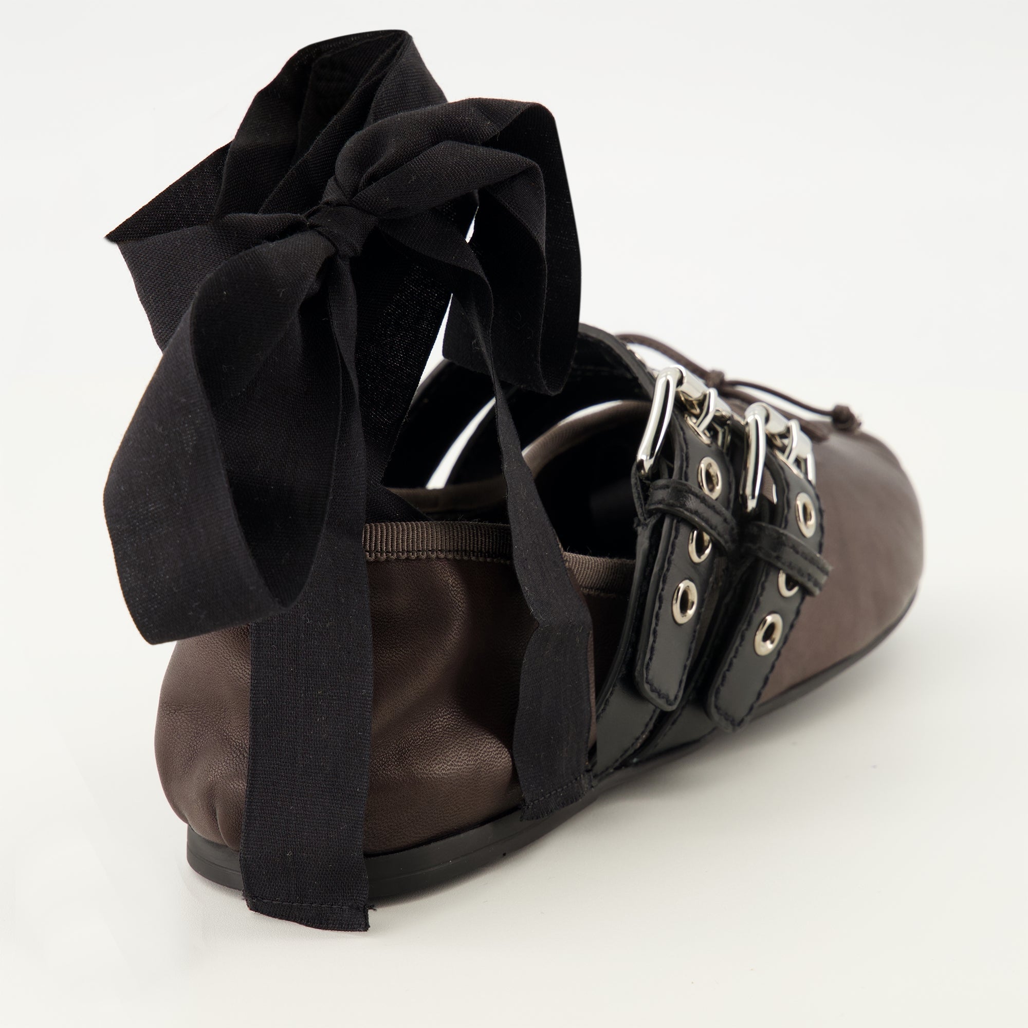 Leather Strap Ballet Flats - Miu Miu - Women | WE IN STYLE