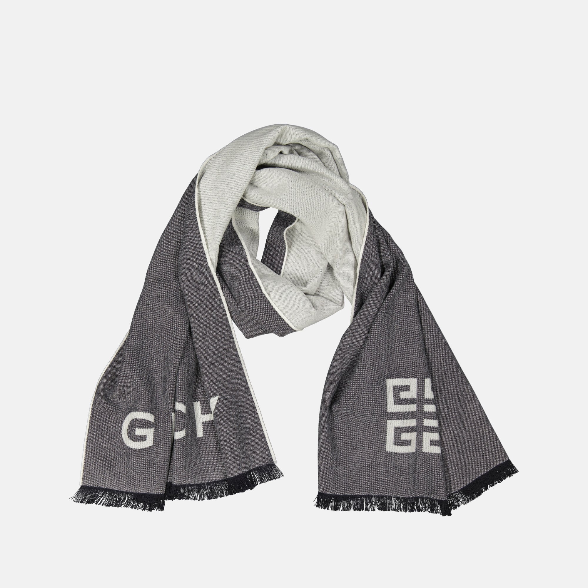 Givenchy scarf, wool scarf, 4G scarf, grey scarf, fashion accessories