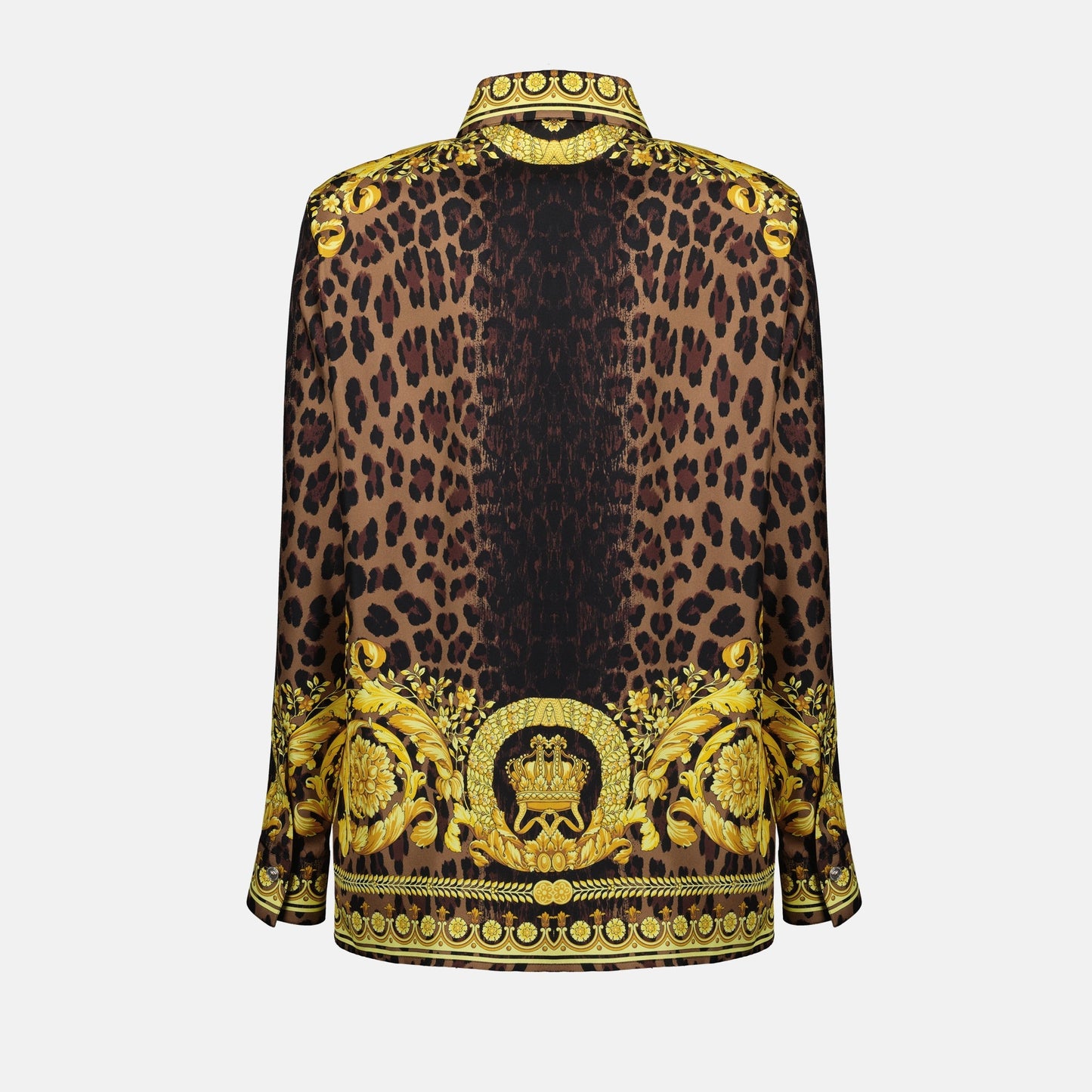 Wild Barocco shirt, silk shirt, leopard print shirt, Versace shirt, designer blouse