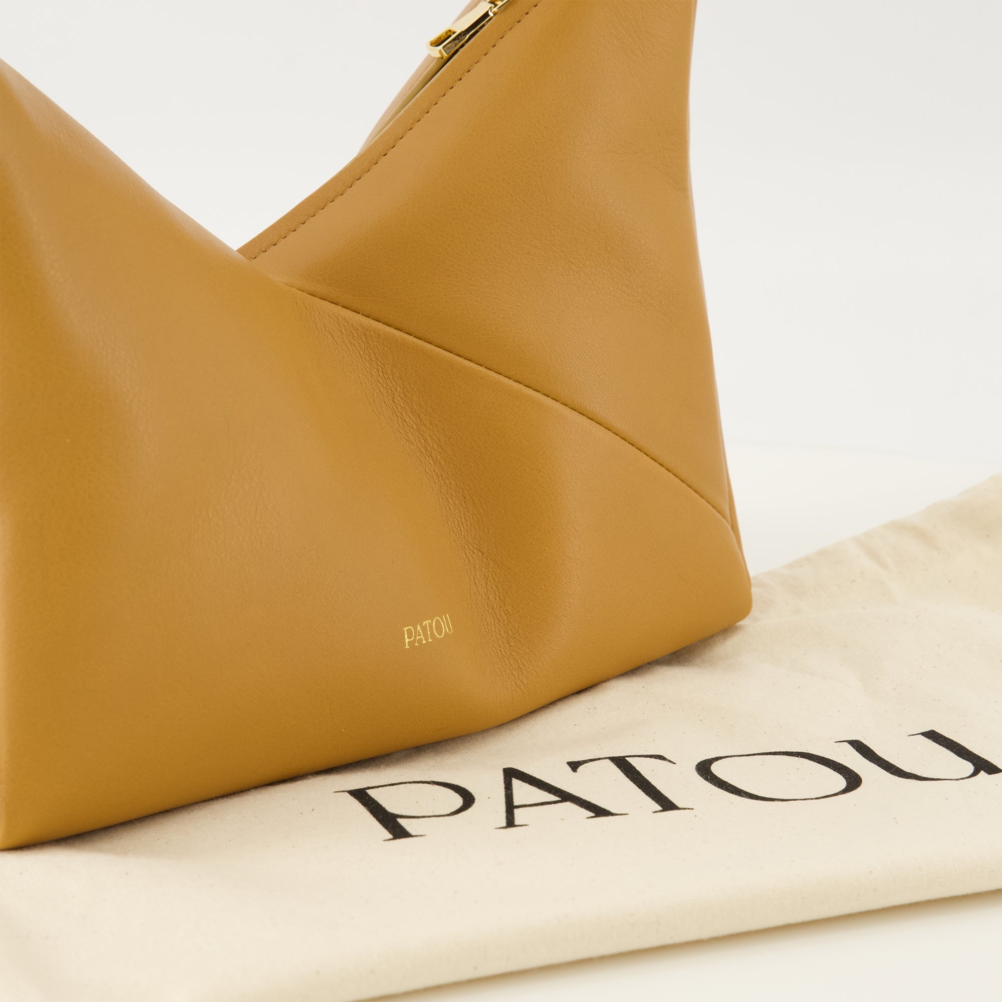 Image of Brown Leather Patou Bag by Patou for Women - Season Spring-Summer 2026 - Detail View 1
