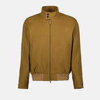 Image of Cashmere Bomber Jacket Brown by Burberry for Men - Season Autumn-Winter 2024 - Front View