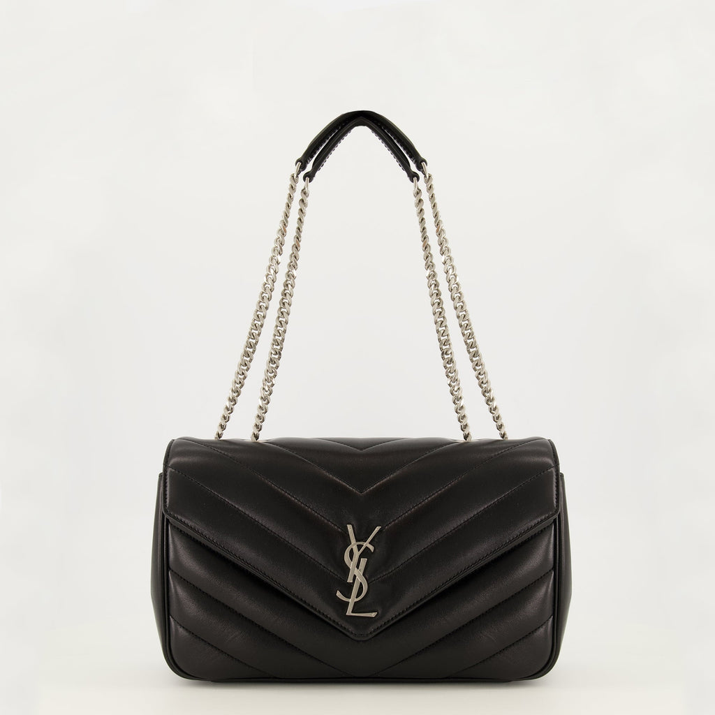Loulou Medium ブラックレザー ショルダーバッグ
