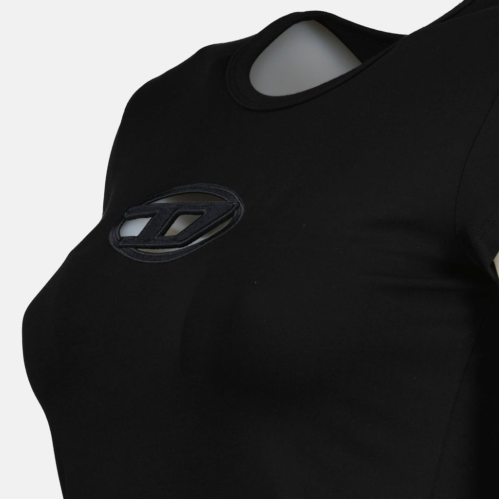 Image of Black T-shirt T-Angie by Diesel for Women - Season Autumn-Winter 2024 - Detail View 1