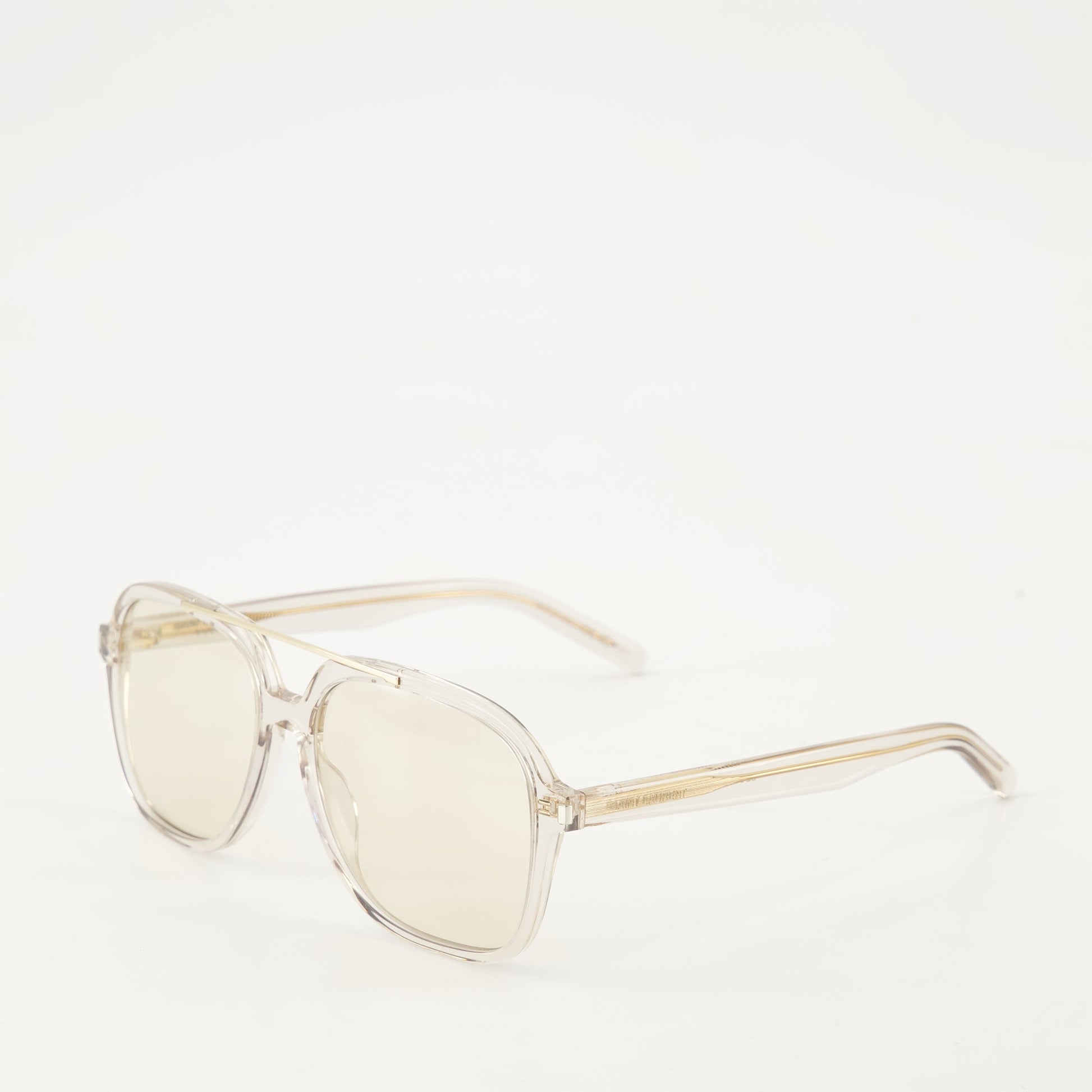 SL 545 sunglasses, Saint Laurent eyewear, white gold sunglasses, luxury sunglasses, high-end sunglasses