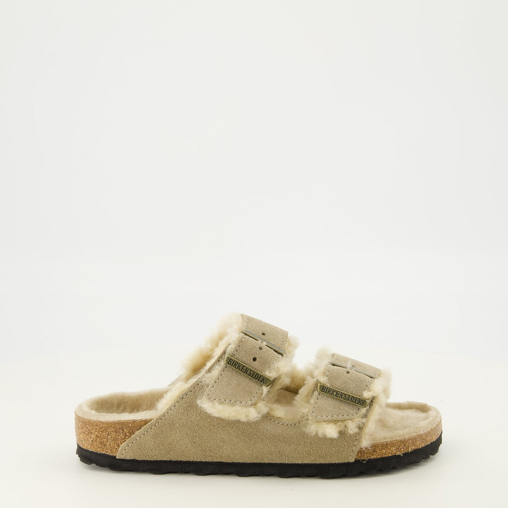 Sandalias de Piel de Oveja Arizona Beige