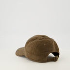 Image of Brown Corduroy Cap by Saint Laurent for Men - Season Spring-Summer 2026 - Detail View 1