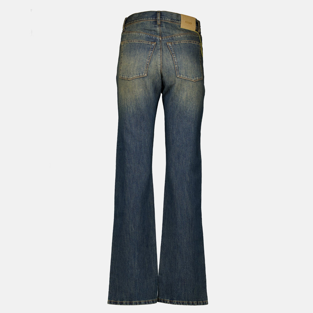 Contrast Stitching Straight Jeans