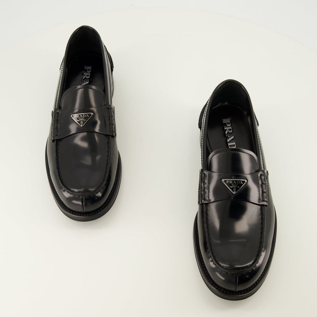 Mocassini in Pelle Nera Slip-On