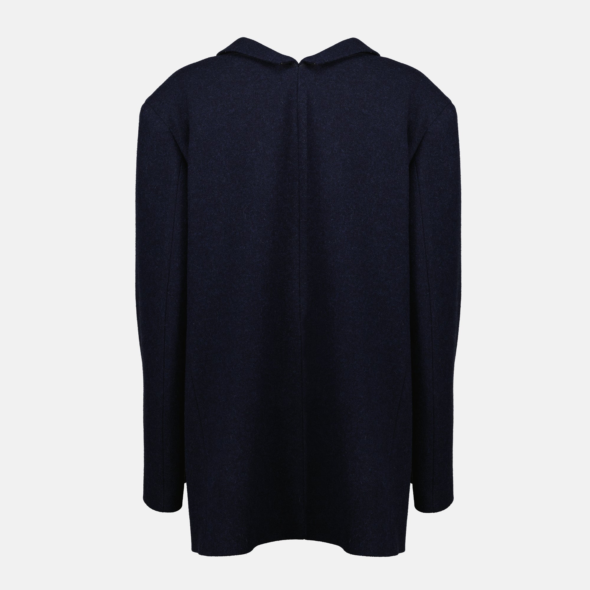 Prada Shetland coat, navy wool coat, two-button coat, luxury outerwear, Autumn-Winter fashion