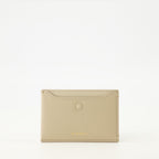 Image of Beige Leather Cardholder by Givenchy for Women - Season Autumn-Winter 2025 - Front View