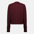 AMI de Coeur cardigan, burgundy cardigan, women's knitwear, luxury cardigan, fall winter fashion