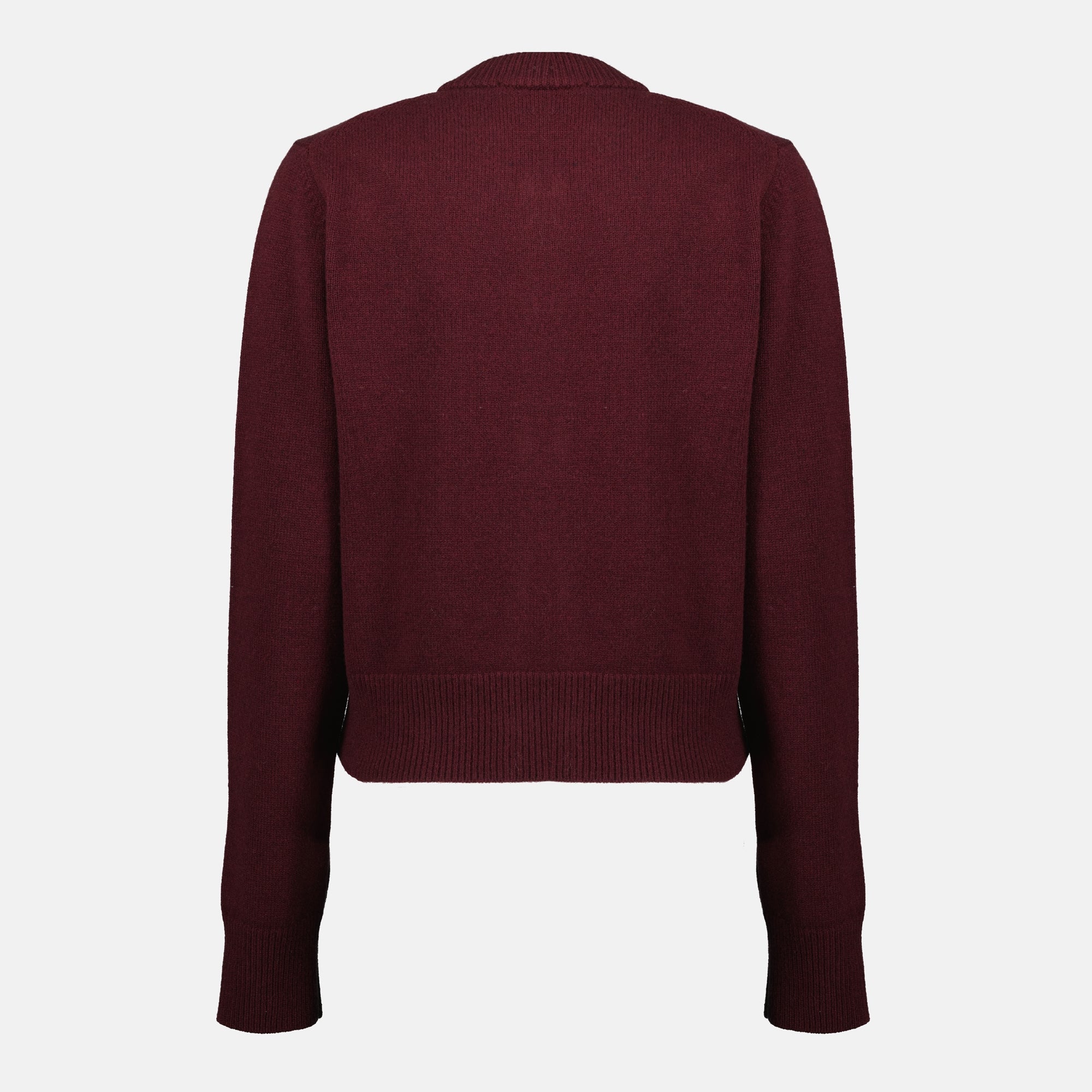 AMI de Coeur cardigan, burgundy cardigan, women's knitwear, luxury cardigan, fall winter fashion