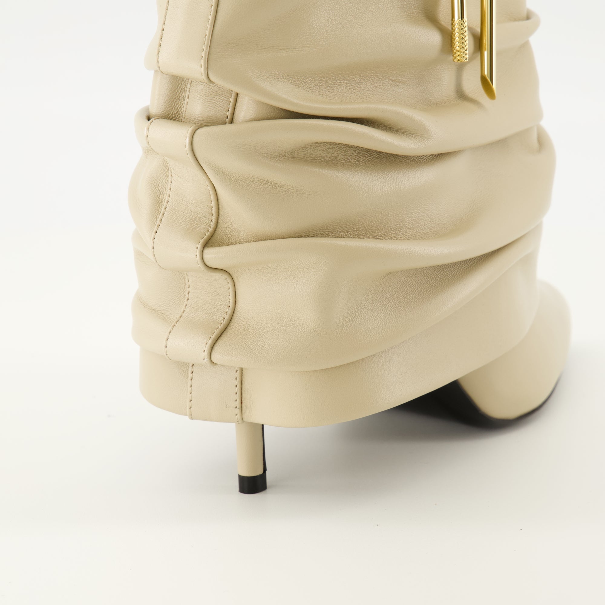 Givenchy booties, Shark Lock Stiletto, nappa leather footwear, golden metallic details, high-end women's shoes