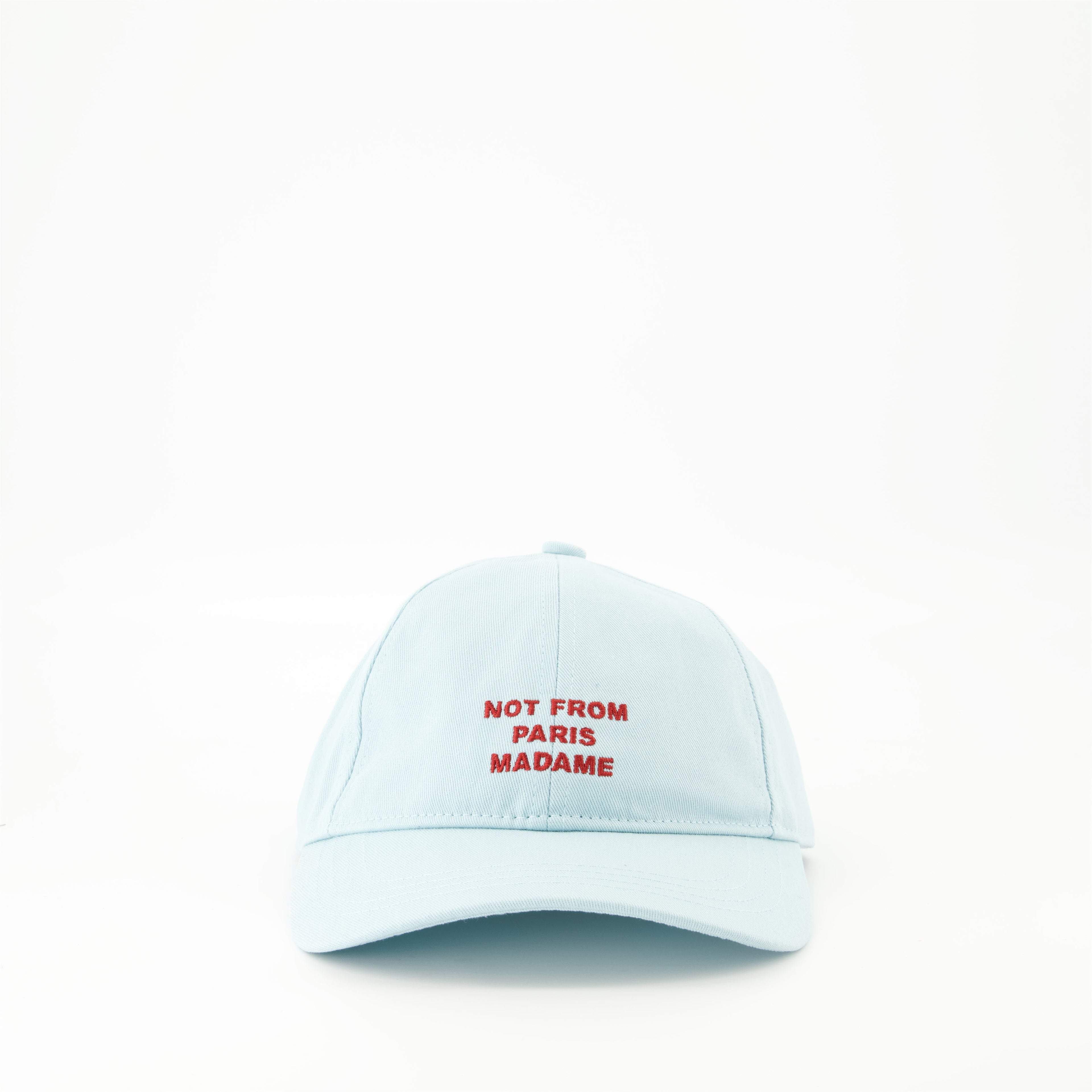 light blue cap, Drôle De Monsieur cap, adjustable slogan cap, cotton cap, breathable design